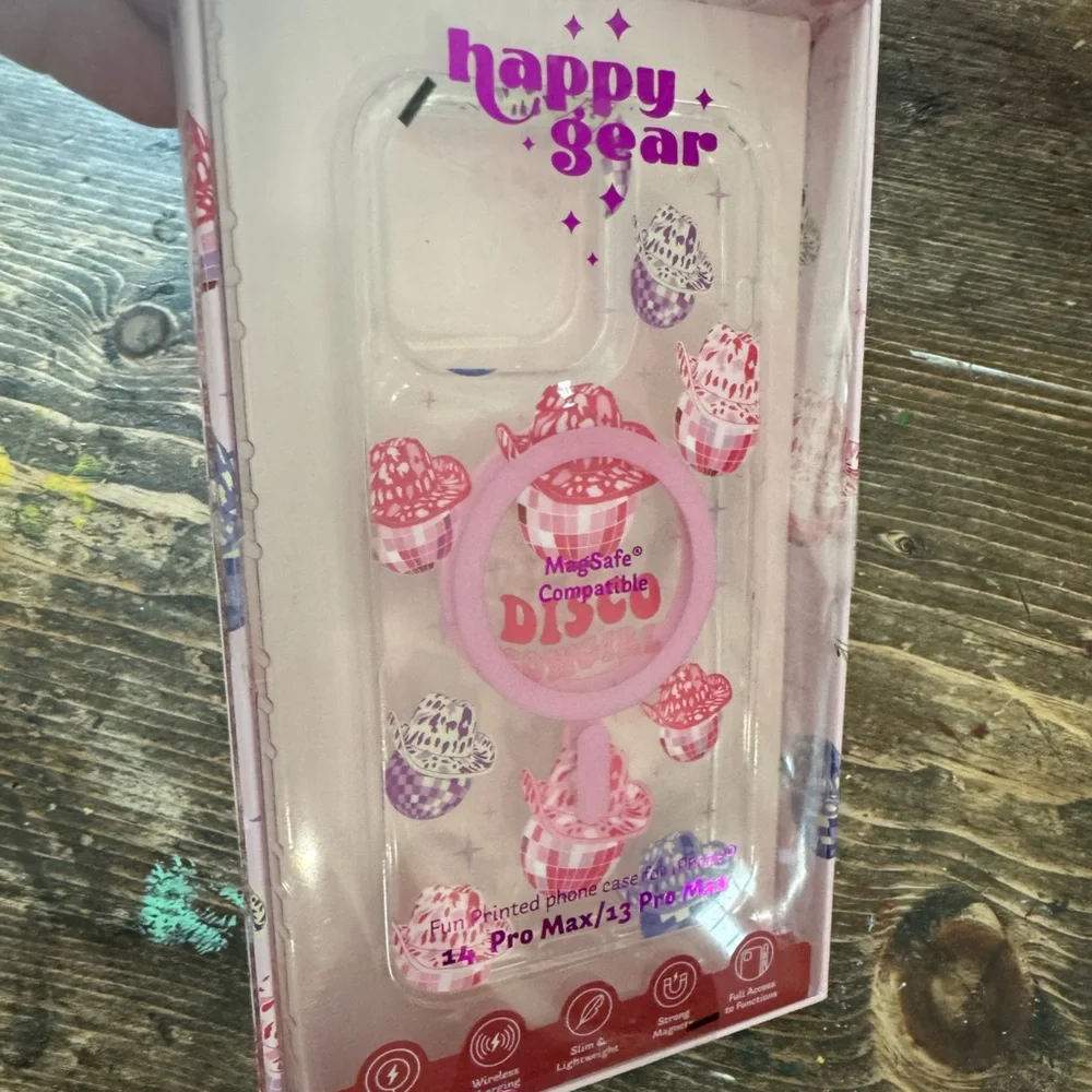Happy gear Magnsafe FUN iPhone 14 Pro Max /13pro max phone case-DISCO COWBOY 🤠